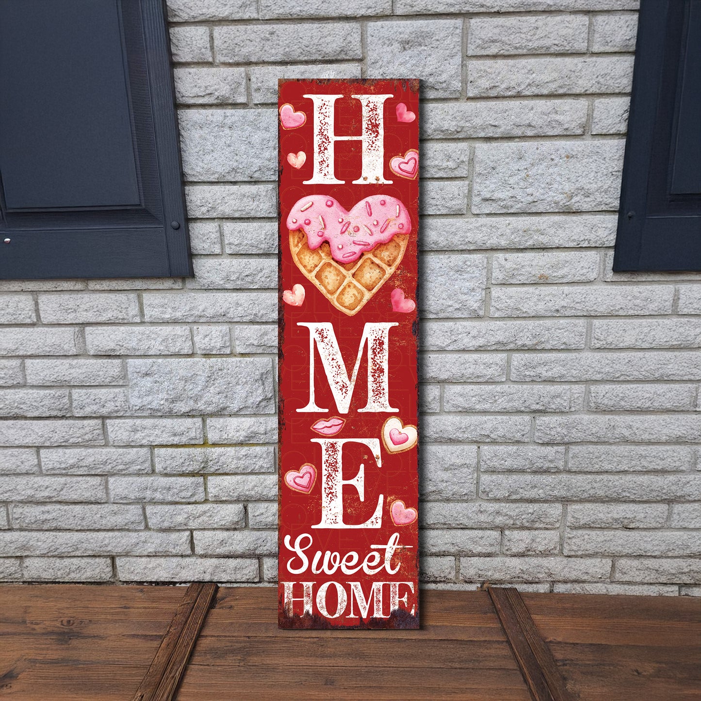 Hello Sweet Heart Valentine’s Day Porch Sign | Wooden Entryway Decor | UV Print | Front Porch Plaque | Romantic Home Decor | 3 Sizes