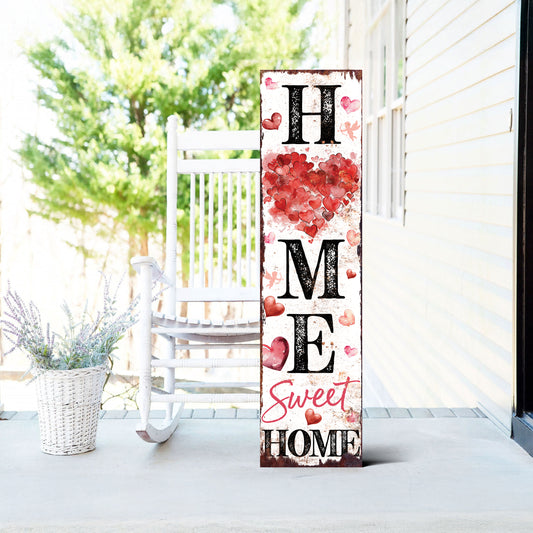 Hello Sweet Heart Valentine’s Day Porch Sign | Wooden Entryway Decor | UV Print | Front Porch Plaque | Romantic Home Decor | 3 Sizes