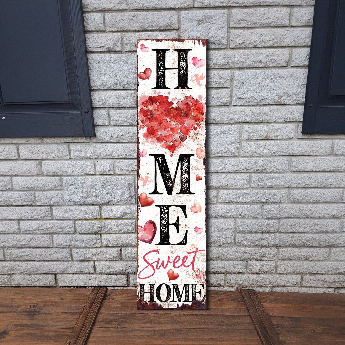 Hello Sweet Heart Valentine’s Day Porch Sign | Wooden Entryway Decor | UV Print | Front Porch Plaque | Romantic Home Decor | 3 Sizes