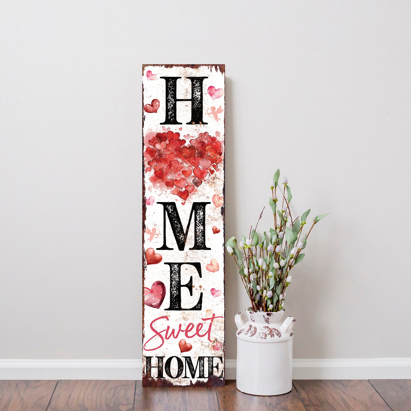 Hello Sweet Heart Valentine’s Day Porch Sign | Wooden Entryway Decor | UV Print | Front Porch Plaque | Romantic Home Decor | 3 Sizes