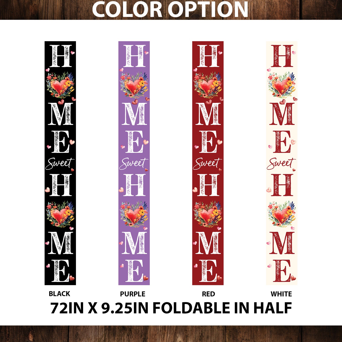 72in Home Sweet Home Valentine’s Day Porch Sign | Wooden Entryway Decor | UV Print | Front Porch Plaque | Romantic Outdoor Decor