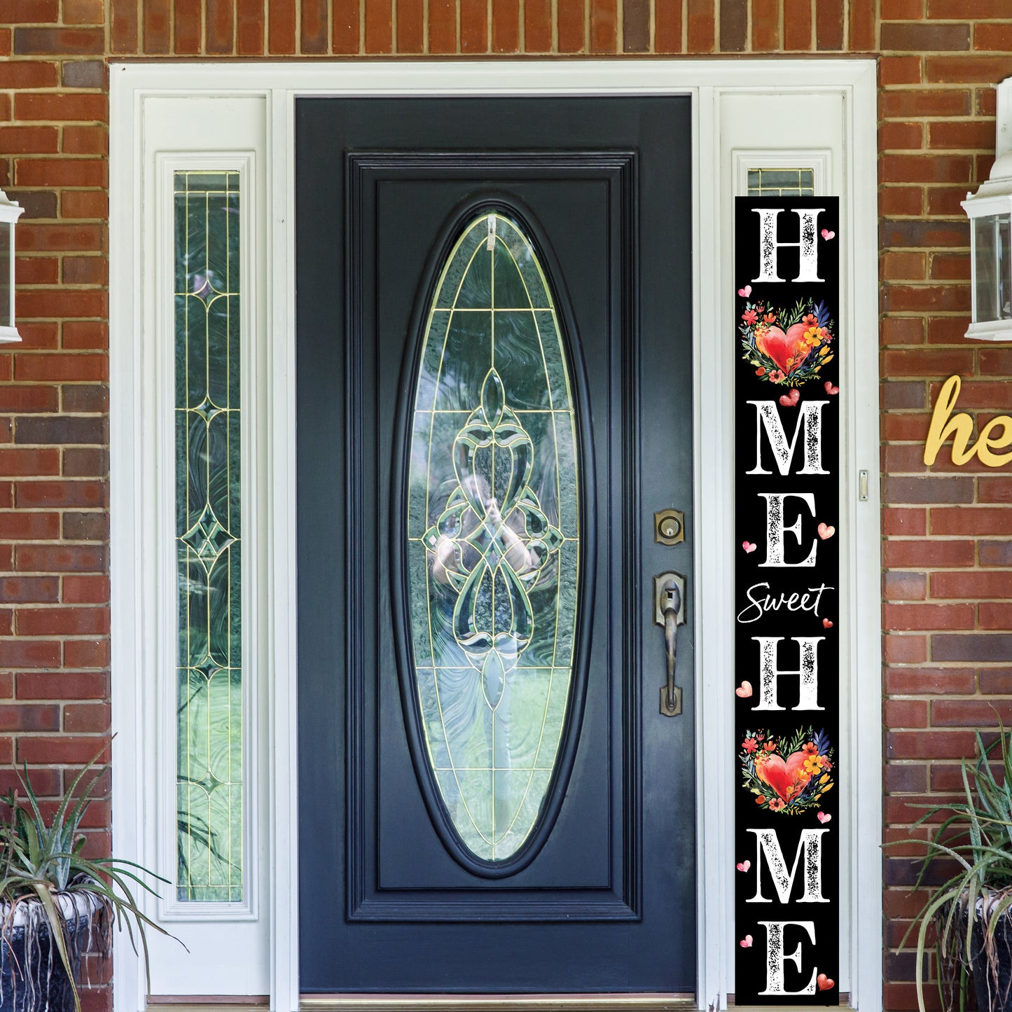 72in Home Sweet Home Valentine’s Day Porch Sign | Wooden Entryway Decor | UV Print | Front Porch Plaque | Romantic Outdoor Decor