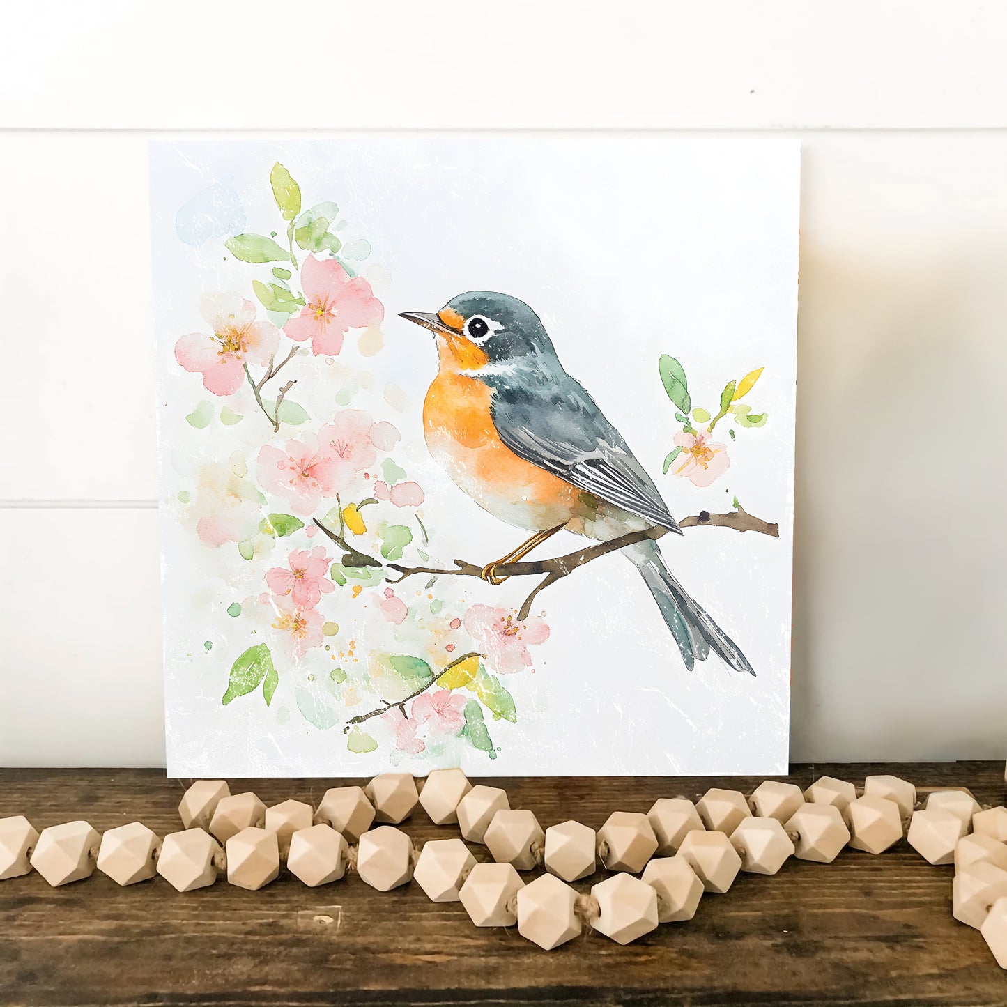 Spring American Robin Wall Decor Art | UV Print Wall Decor | Indoor Wall Art Canvas | 3 Sizes