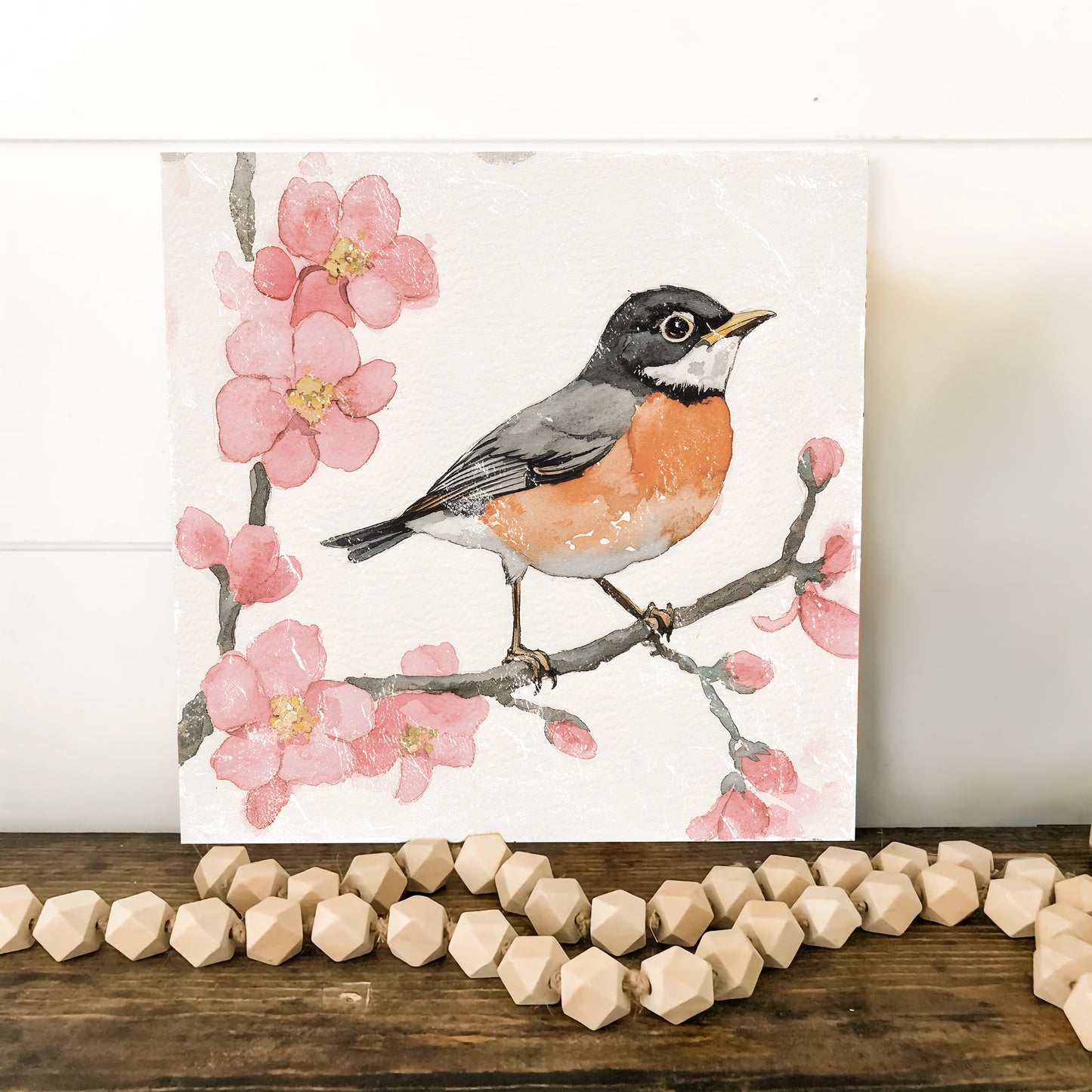 Spring American Robin Wall Decor Art | UV Print Wall Decor | Indoor Wall Art Canvas | 3 Sizes