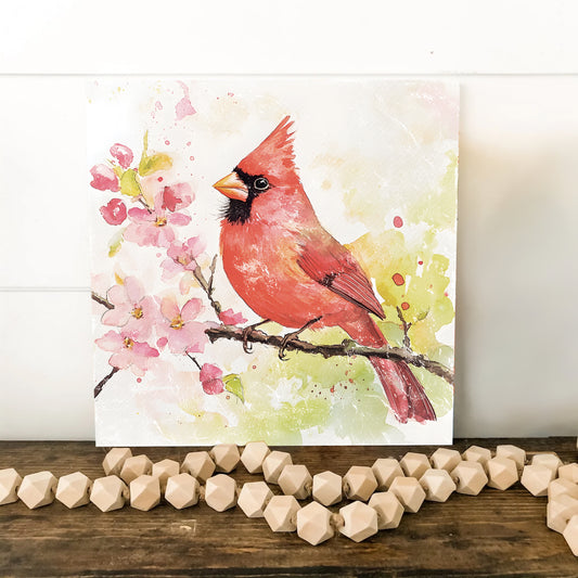 Spring Cardinal Wall Decor Art | UV Print Wall Decor | Indoor Wall Art Canvas | Nature-Inspired Home Décor | 3 Sizes