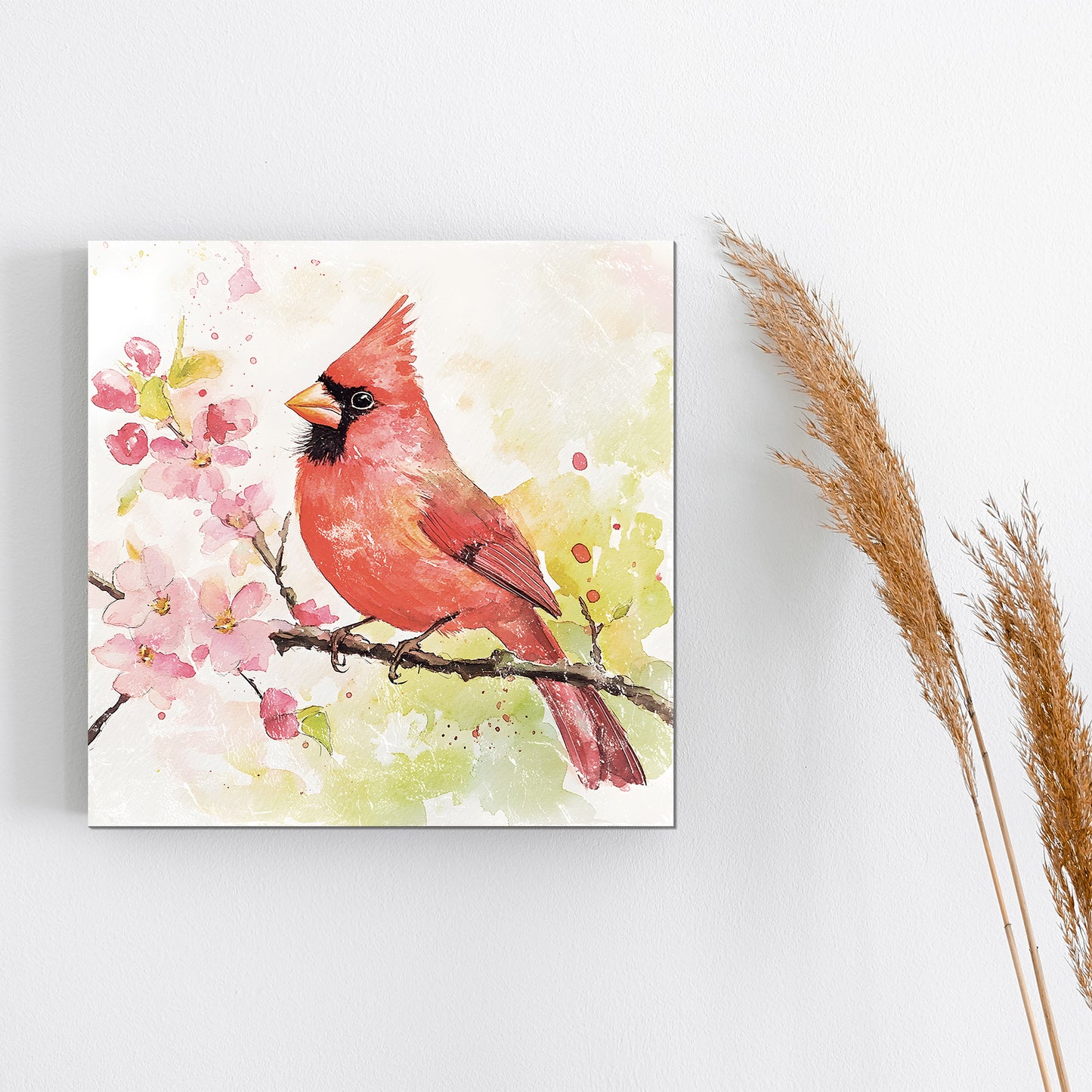 Spring Cardinal Wall Decor Art | UV Print Wall Decor | Indoor Wall Art Canvas | Nature-Inspired Home Décor | 3 Sizes