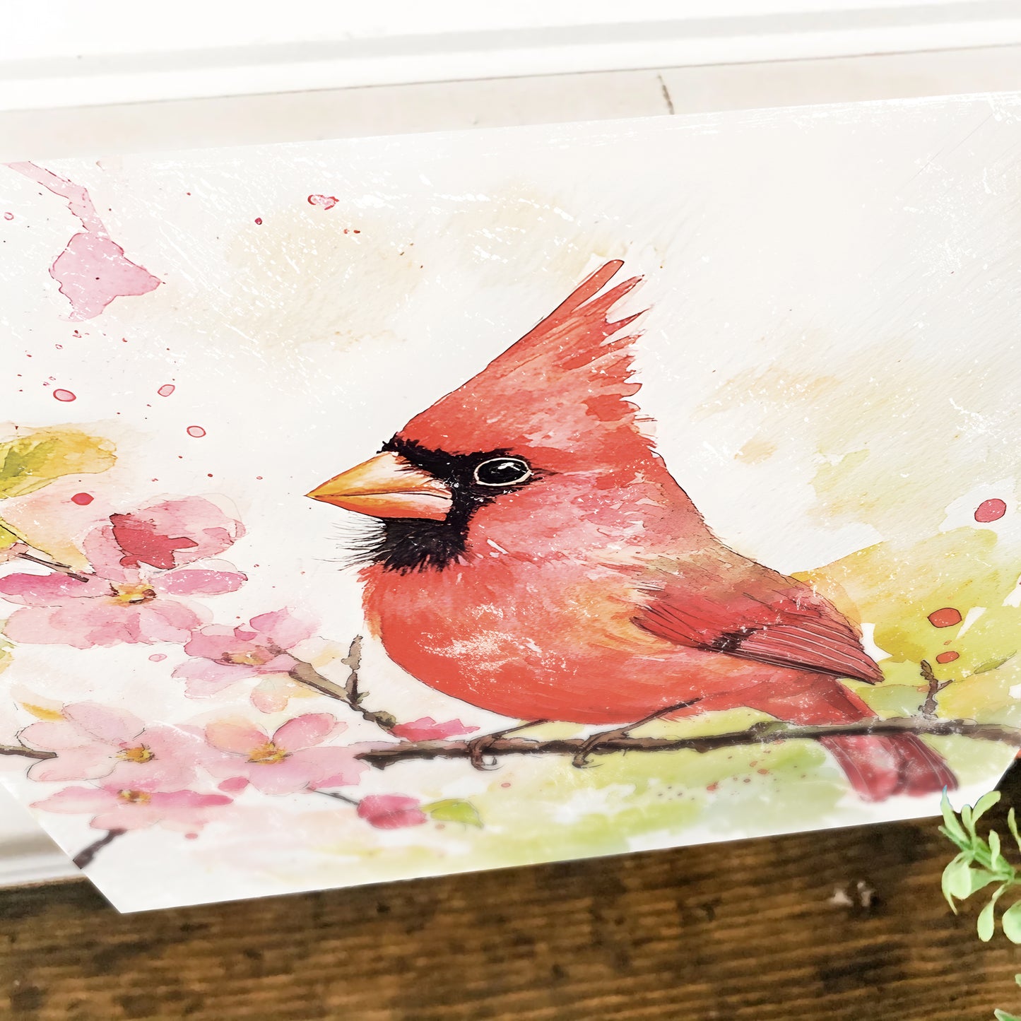 Spring Cardinal Wall Decor Art | UV Print Wall Decor | Indoor Wall Art Canvas | Nature-Inspired Home Décor | 3 Sizes