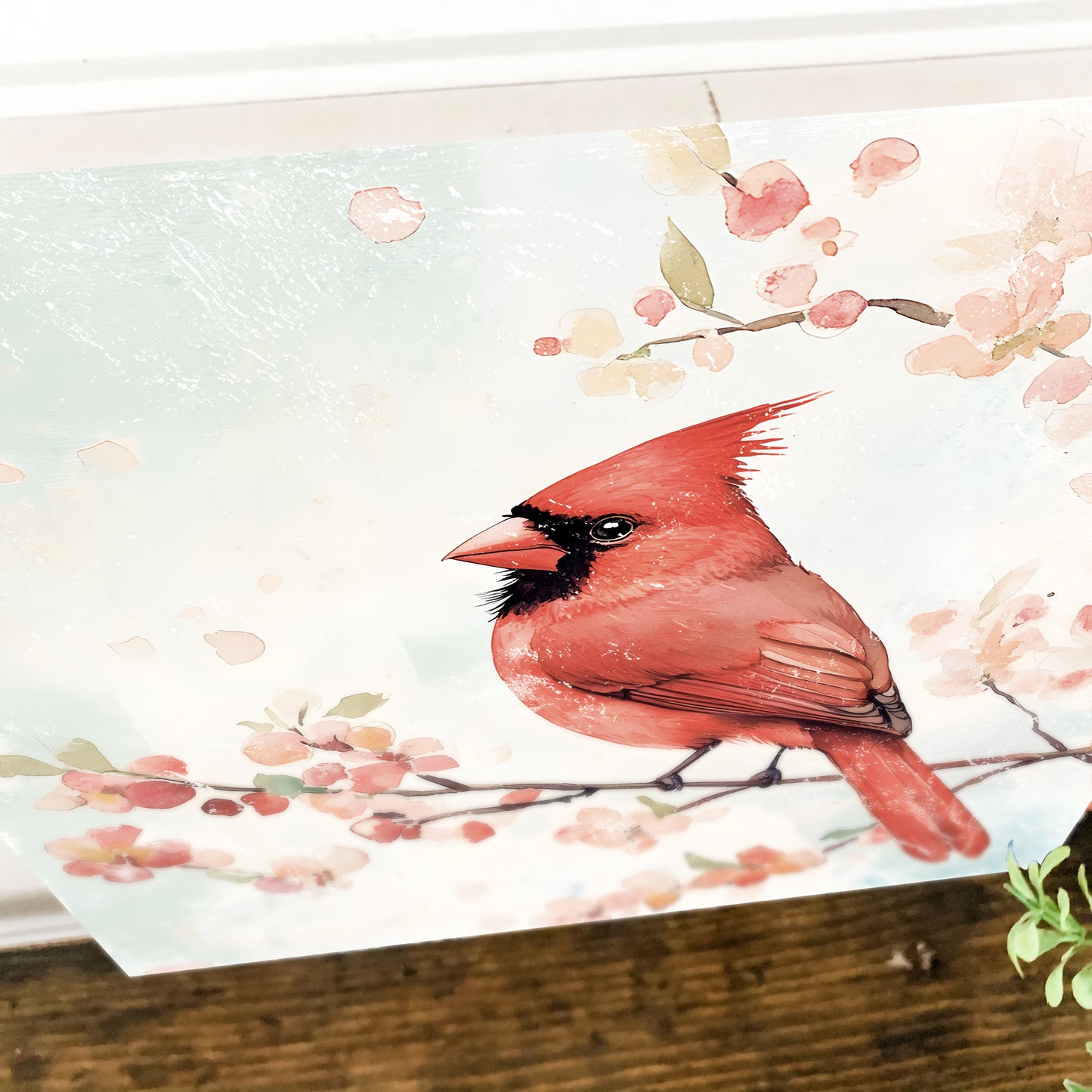 Spring Cardinal Wall Decor Art | UV Print Wall Decor | Indoor Wall Art Canvas | Nature-Inspired Home Décor | 3 Sizes