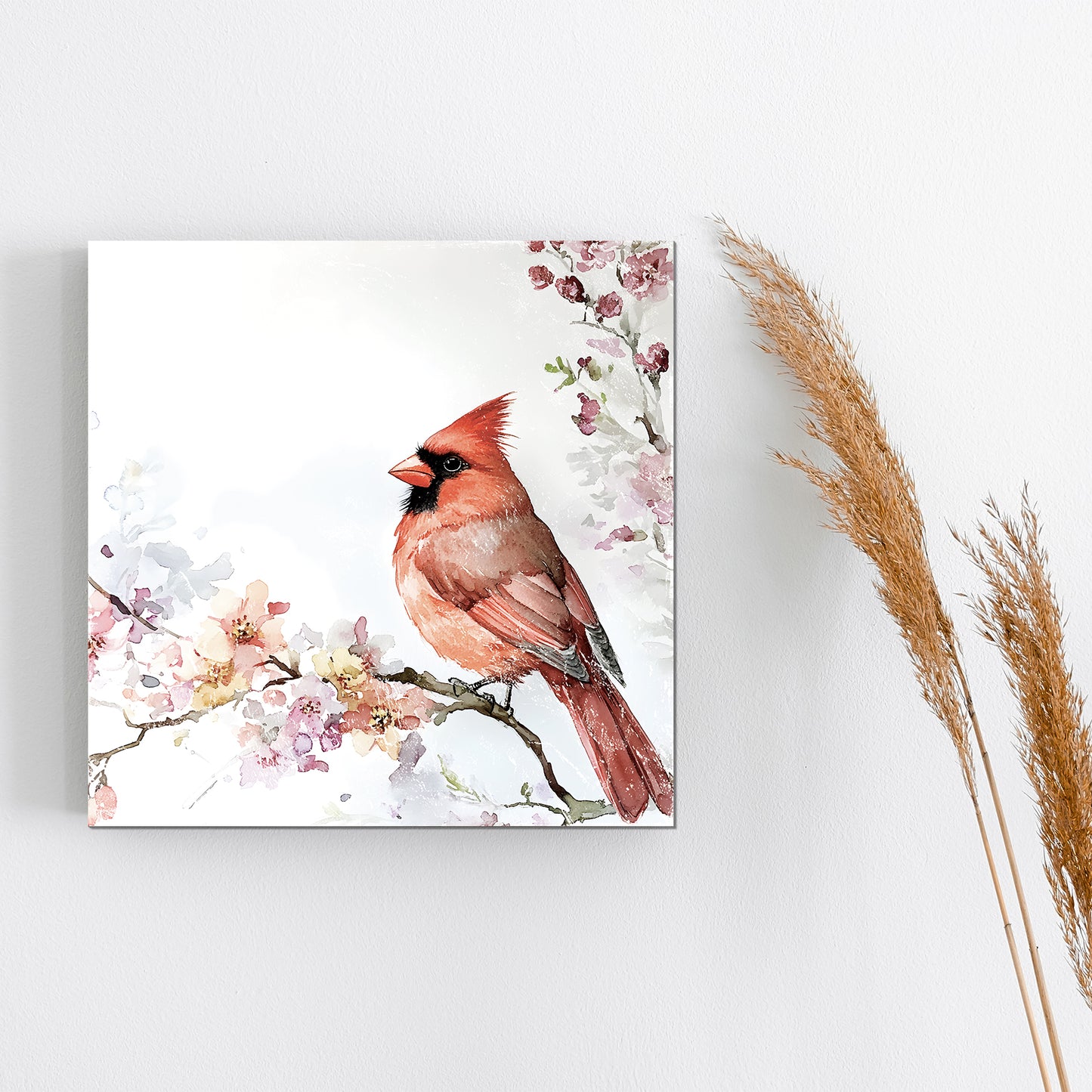 Spring Cardinal Wall Decor Art | UV Print Wall Decor | Indoor Wall Art Canvas | Nature-Inspired Home Décor | 3 Sizes