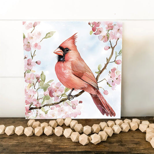 Spring Cardinal Wall Decor Art | UV Print Wall Decor | Indoor Wall Art Canvas | Nature-Inspired Home Décor | 3 Sizes