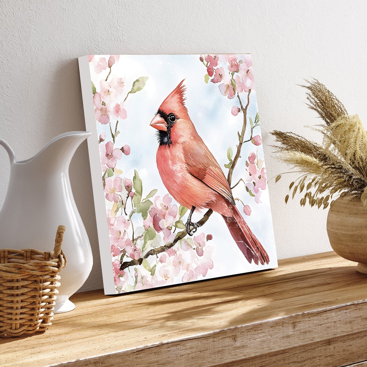 Spring Cardinal Wall Decor Art | UV Print Wall Decor | Indoor Wall Art Canvas | Nature-Inspired Home Décor | 3 Sizes