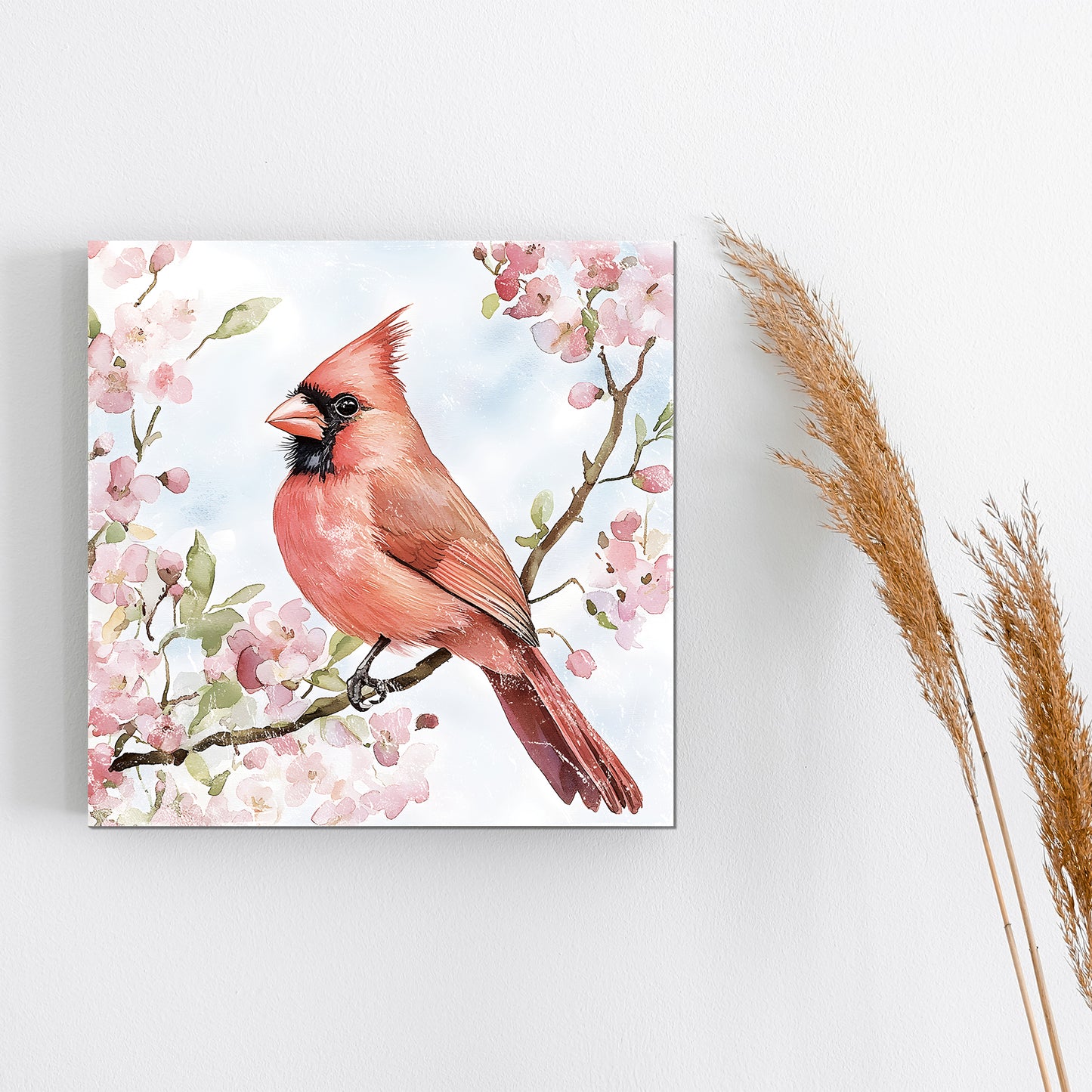 Spring Cardinal Wall Decor Art | UV Print Wall Decor | Indoor Wall Art Canvas | Nature-Inspired Home Décor | 3 Sizes