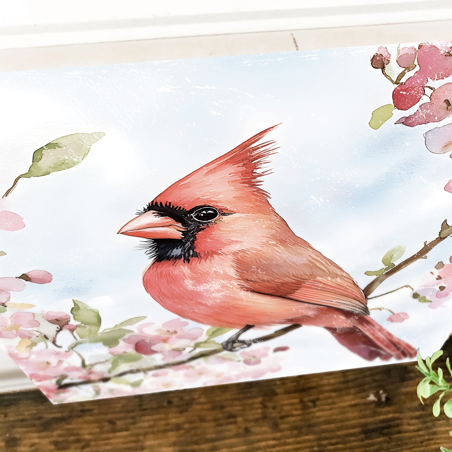 Spring Cardinal Wall Decor Art | UV Print Wall Decor | Indoor Wall Art Canvas | Nature-Inspired Home Décor | 3 Sizes