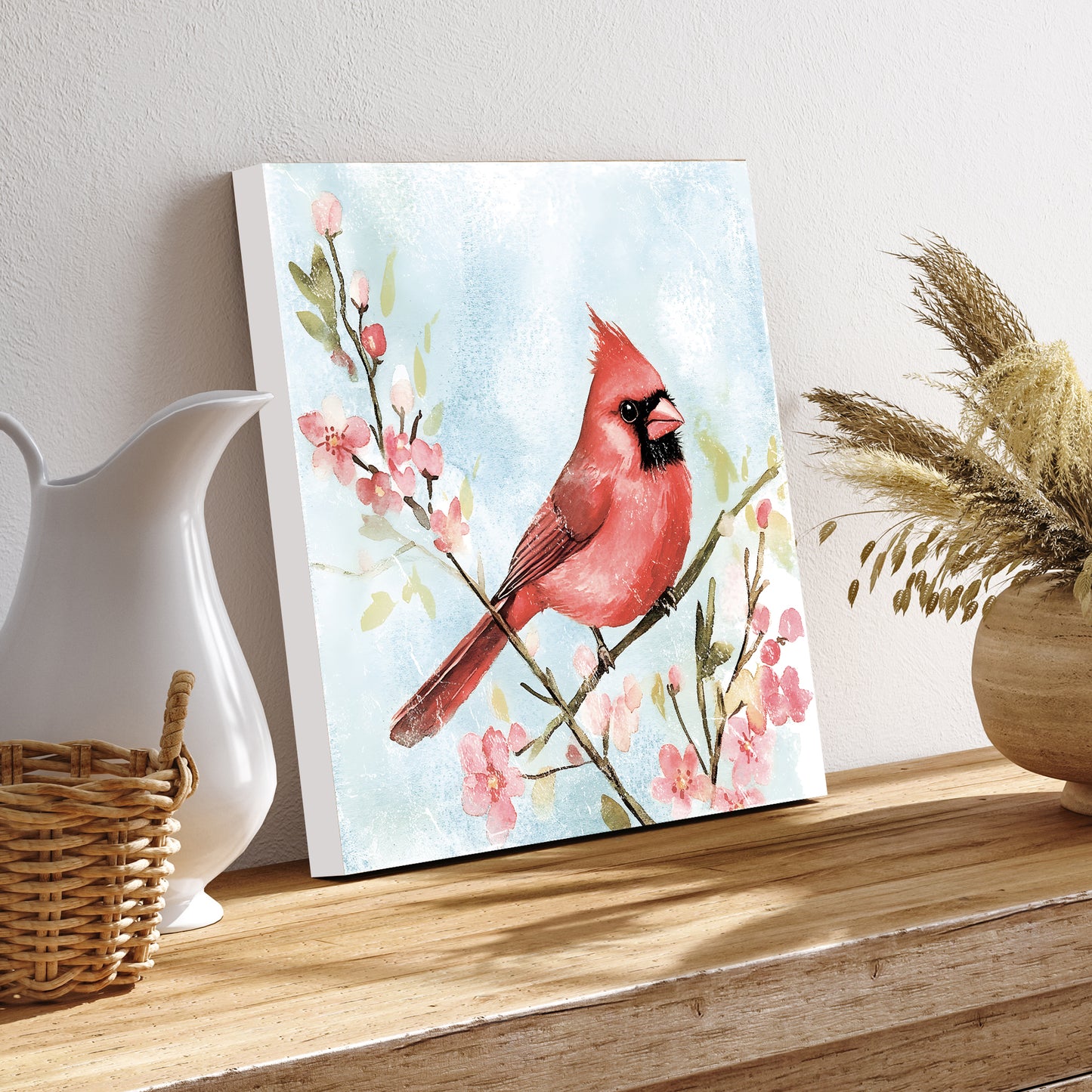 Spring Cardinal Wall Decor Art | UV Print Wall Decor | Indoor Wall Art Canvas | Nature-Inspired Home Décor | 3 Sizes (Copy)