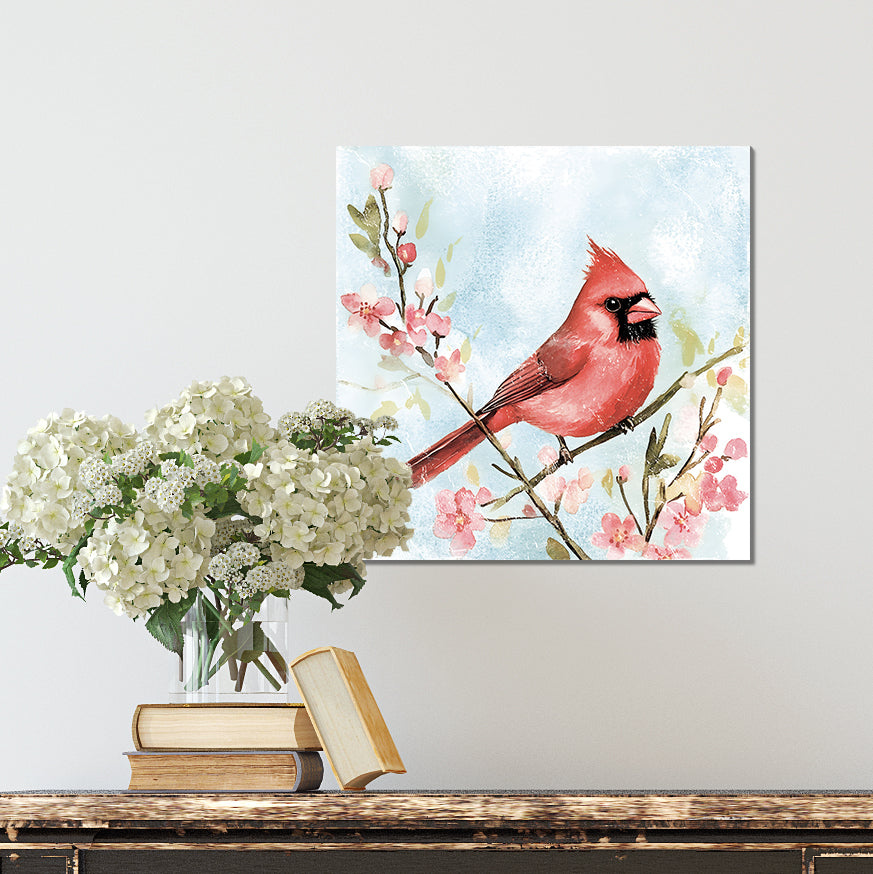 Spring Cardinal Wall Decor Art | UV Print Wall Decor | Indoor Wall Art Canvas | Nature-Inspired Home Décor | 3 Sizes (Copy)