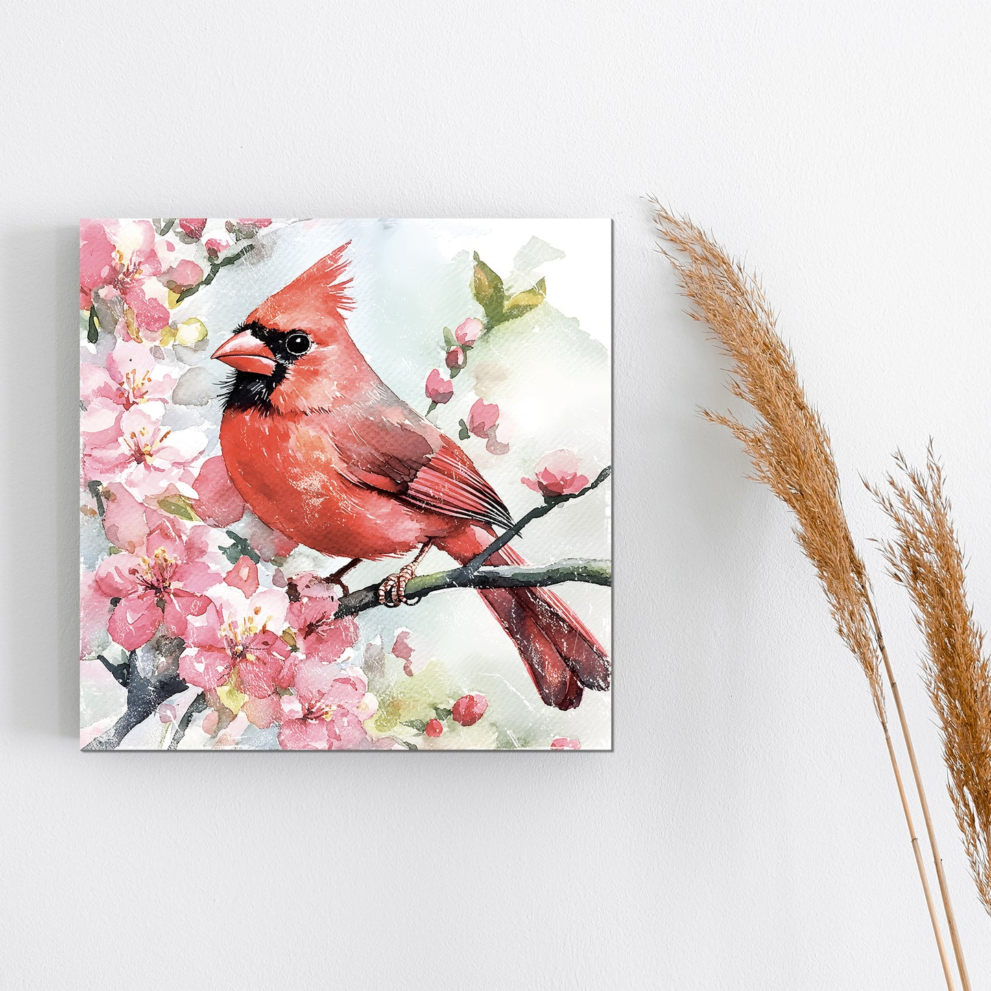 Spring Cardinal Wall Decor Art | UV Print Wall Decor | Indoor Wall Art Canvas | Nature-Inspired Home Décor | 3 Sizes