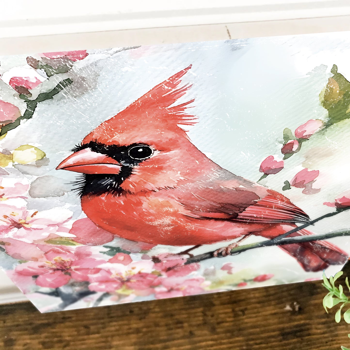 Spring Cardinal Wall Decor Art | UV Print Wall Decor | Indoor Wall Art Canvas | Nature-Inspired Home Décor | 3 Sizes