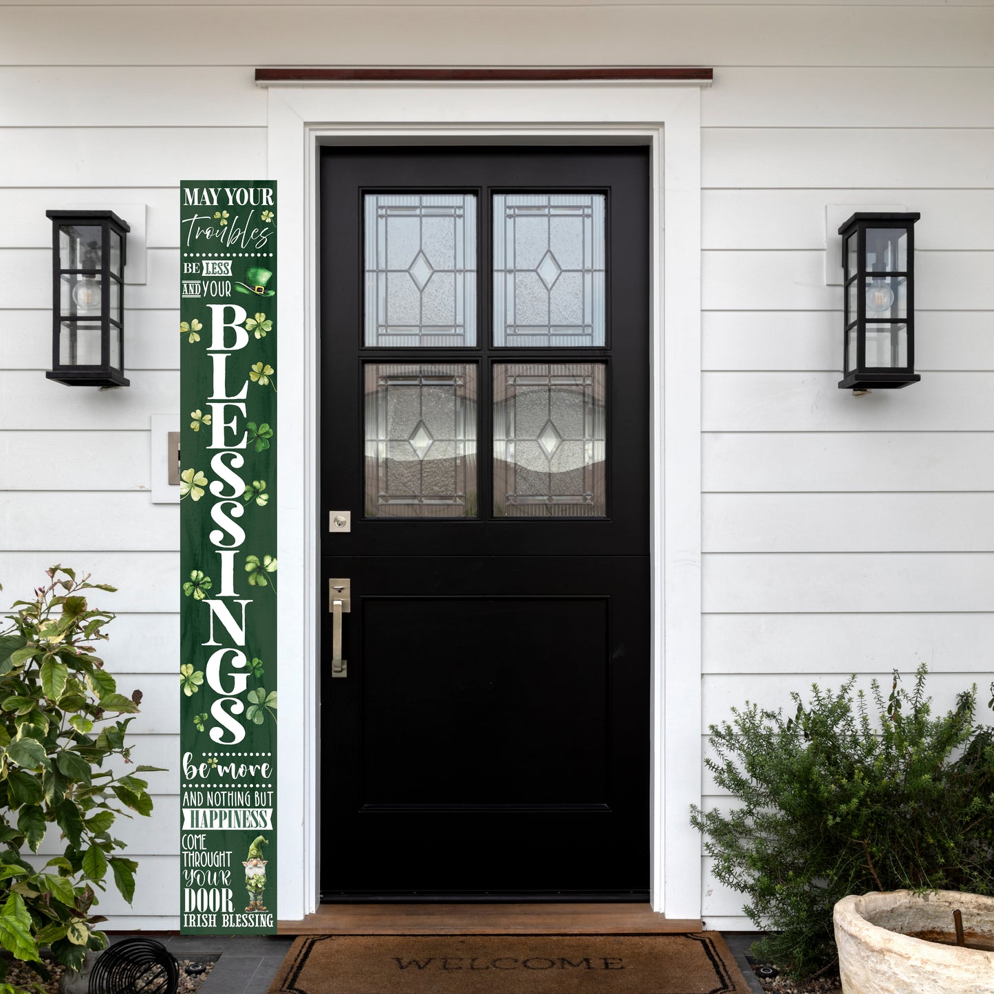 72in Irish Blessing St. Patrick’s Day Porch Sign | Wooden Entryway Decor | UV Print | Foldable Front Porch Plaque | Festive Home Decor