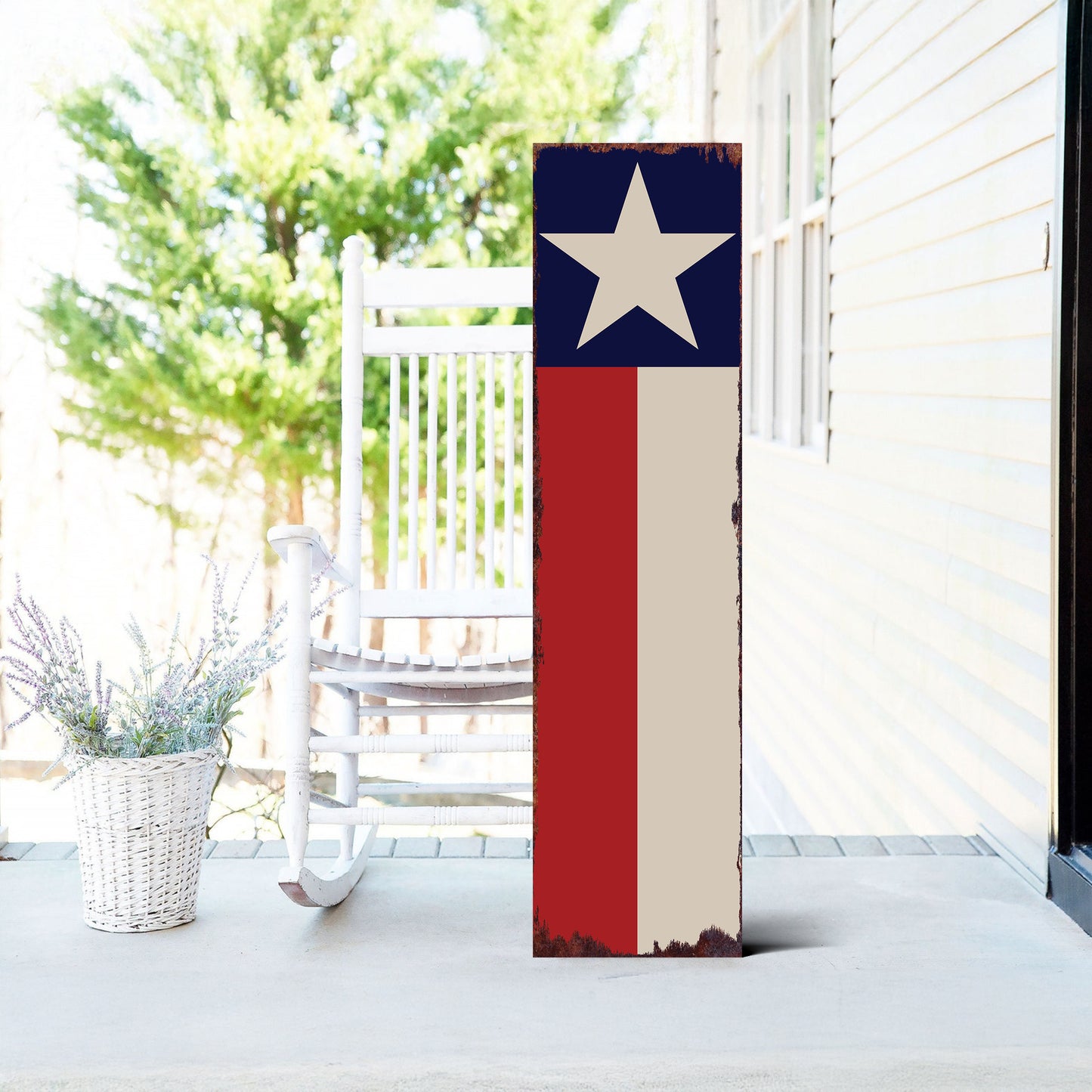 4th of July Texas Flag Porch Sign | Vertical Entryway Decor | UV Printed Patriotic Porch Sign | Seasonal Outdoor Decor | Multi Sizes
