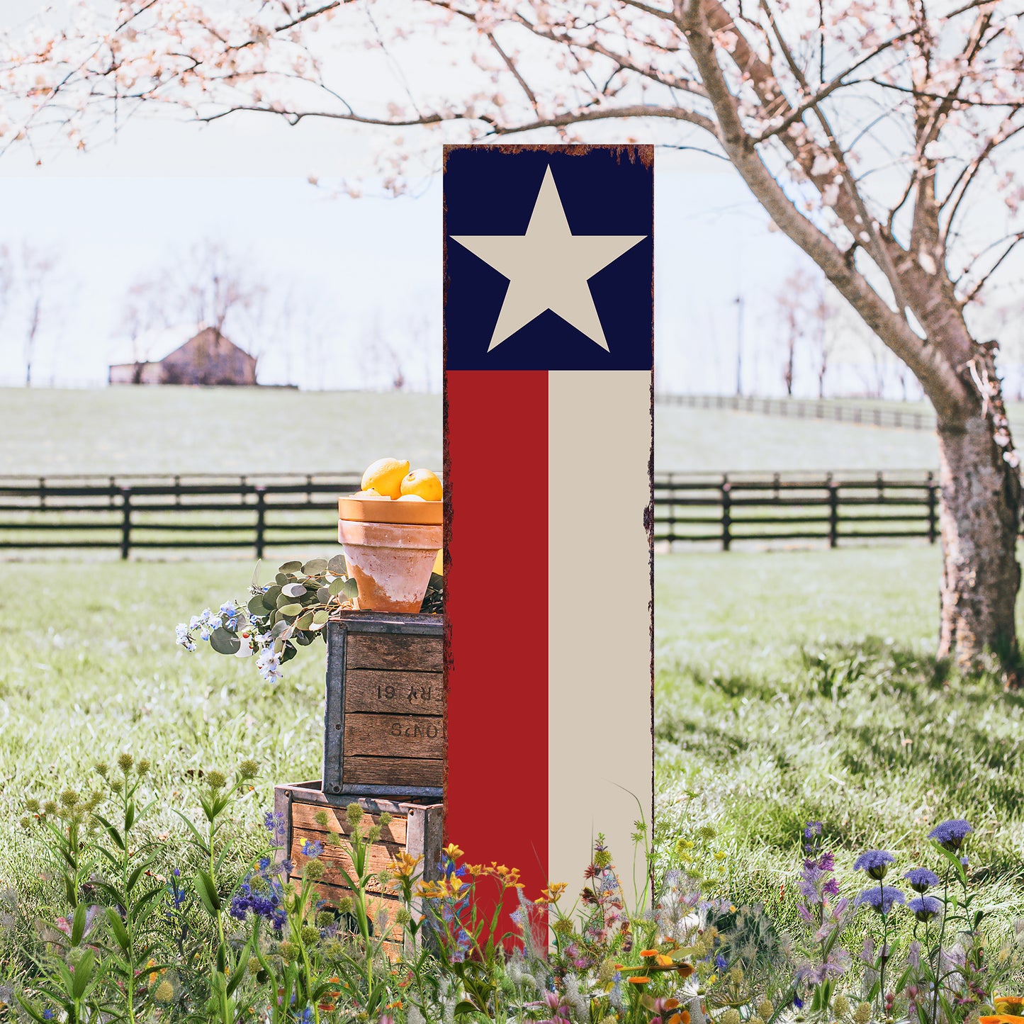 4th of July Texas Flag Porch Sign | Vertical Entryway Decor | UV Printed Patriotic Porch Sign | Seasonal Outdoor Decor | Multi Sizes
