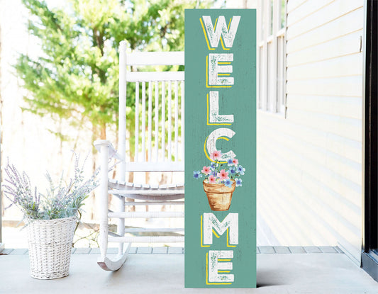 36in Spring Welcome Sign for Front Door - Wooden Porch Sign, Front Porch Decor, Home Decor Outdoor Yard Sign