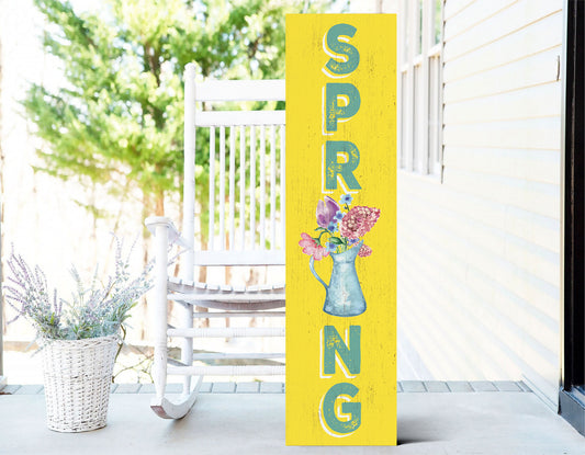 36in Spring Sign for Front Door - Wooden Porch Sign, Front Porch Decor, Home Decor Outdoor Yard Sign