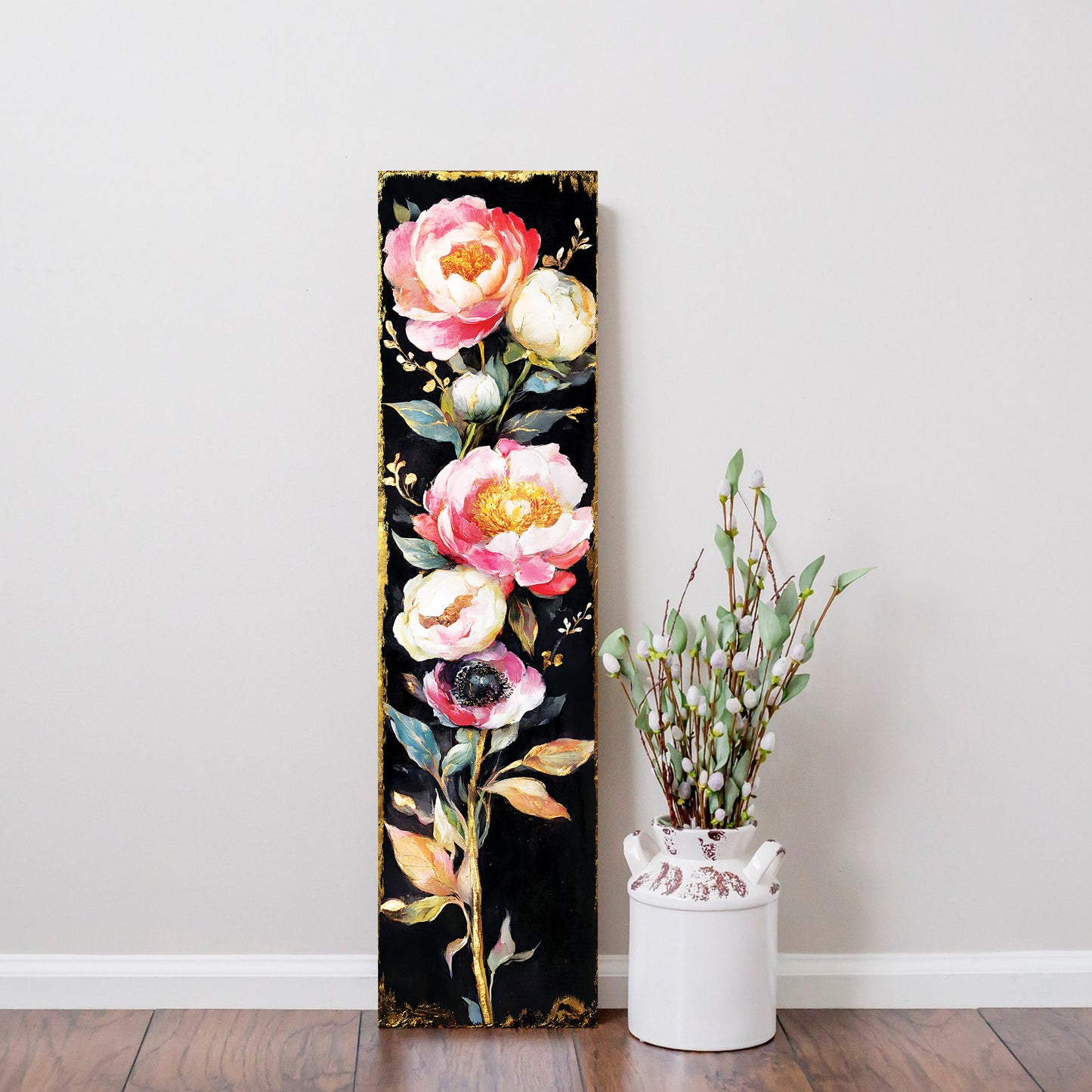 Spring Peonies Decor Porch Sign | Entryway Decor | UV Print | Front Porch Plaque | Seasonal Home Decor | 3 Sizes