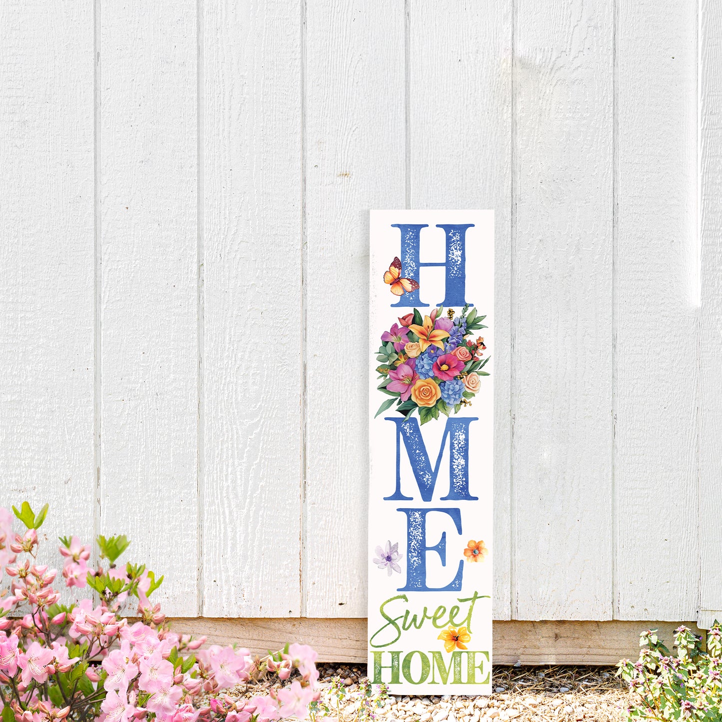 Spring Floral Home Sweet Home Decor Porch Sign | Entryway Decor | UV Print | Front Porch Plaque | Home Decor | 3 Sizes