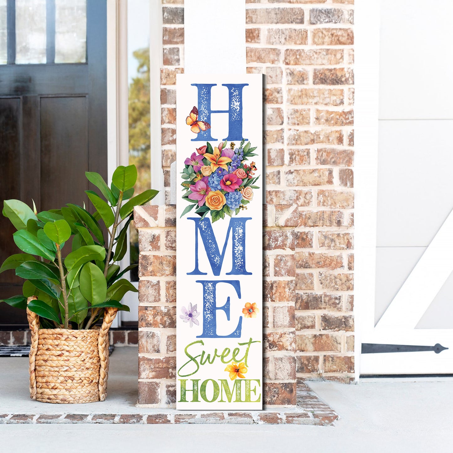 Spring Floral Home Sweet Home Decor Porch Sign | Entryway Decor | UV Print | Front Porch Plaque | Home Decor | 3 Sizes