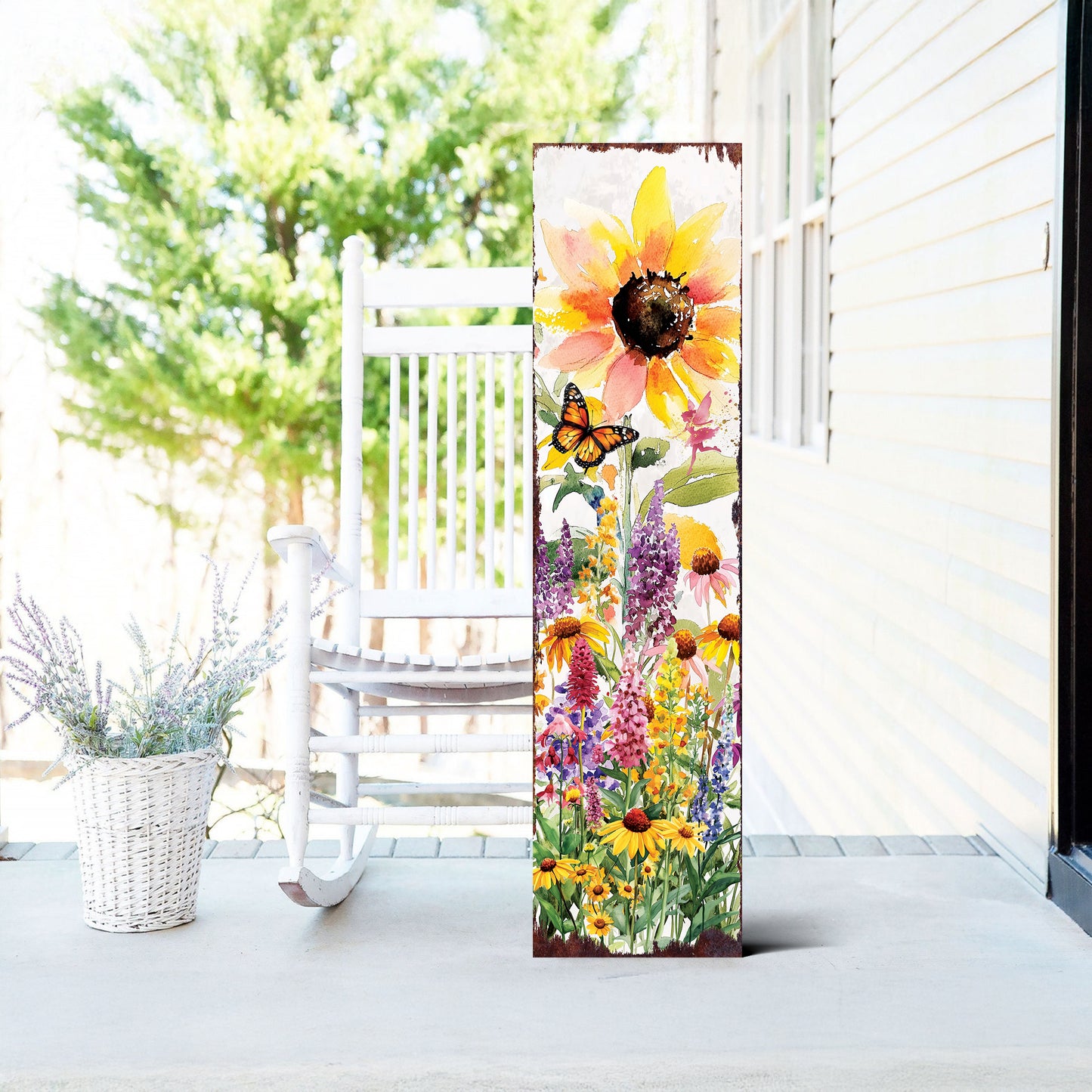 Summer Wildflowers Porch Sign | Wildflower Garden Design | UV Print | Multi Sizes for Front Porch Decor