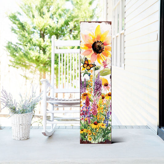 Summer Wildflowers Porch Sign | Wildflower Garden Design | UV Print | Multi Sizes for Front Porch Decor