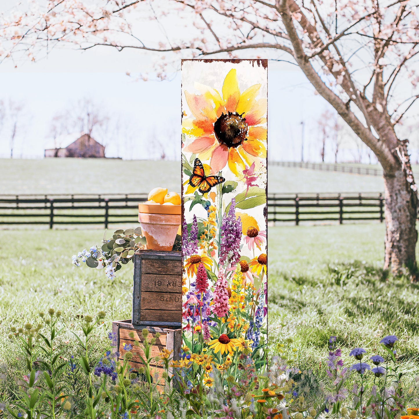 Summer Wildflowers Porch Sign | Wildflower Garden Design | UV Print | Multi Sizes for Front Porch Decor