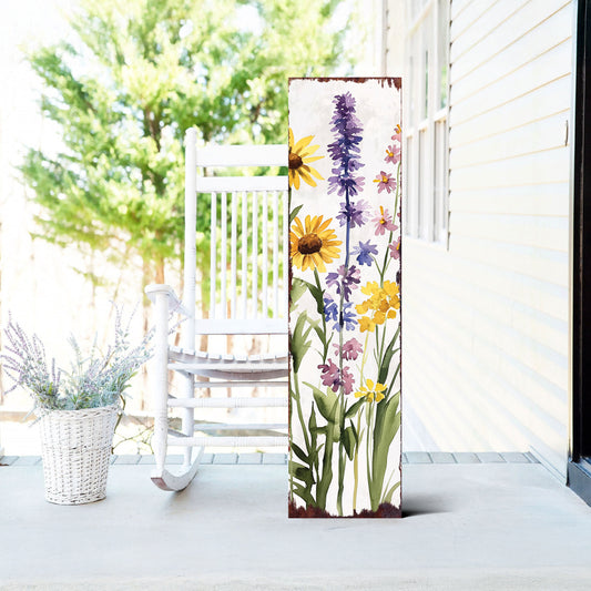 Summer Wildflower Porch Sign | Wildflower Garden Design | Summer Garden Decor | Multi Sizes for Front Porch, Entryway, or Yard