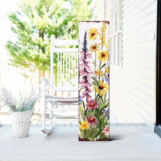 Summer Wildflower Porch Sign | Wildflower Garden Design | Summer Garden Decor | Multi Sizes for Front Porch, Entryway, or Yard