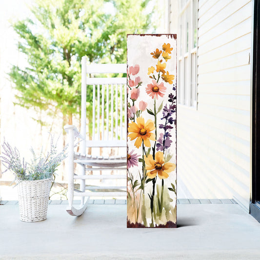 Summer Wildflower Porch Sign | Wildflower Garden Design | Summer Garden Decor | Multi Sizes for Front Porch, Entryway, or Yard