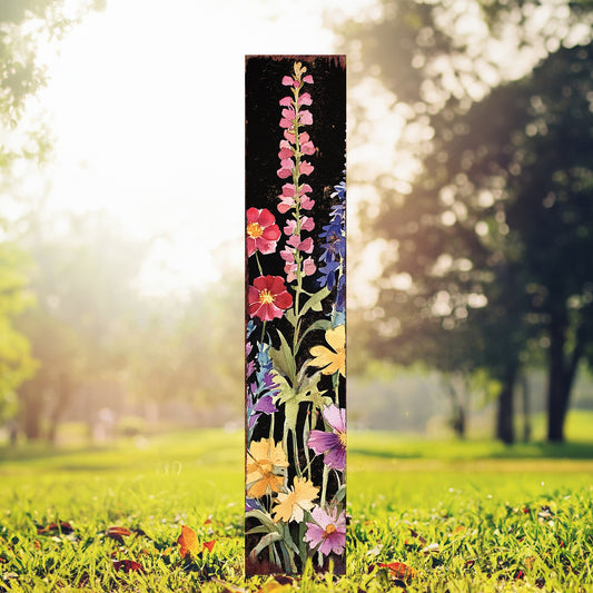 Summer Wildflower Garden Stake – Vibrant Floral Yard Sign for Outdoor Rustic Decor | UV Printed | Multiple Sizes