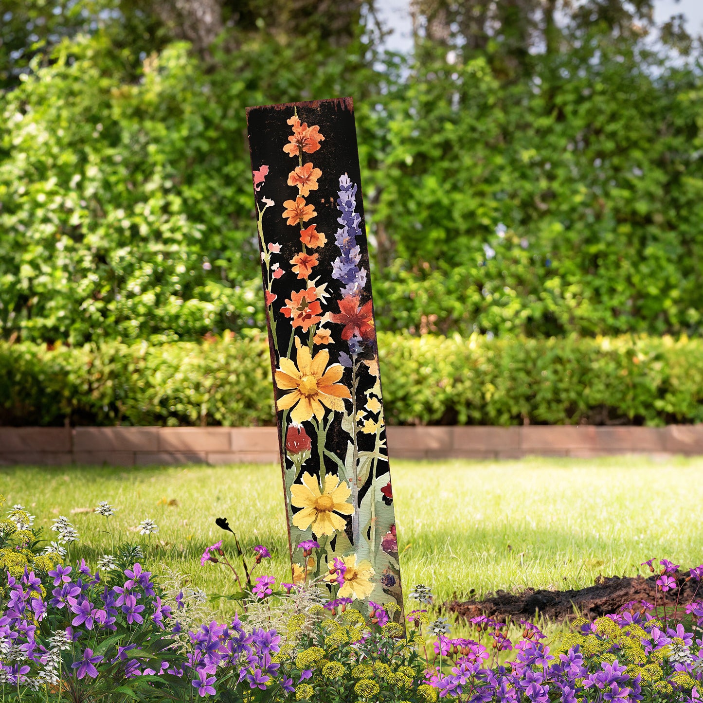Summer Wildflower Garden Stake – Vibrant Floral Yard Sign for Outdoor Rustic Decor | UV Printed | Multiple Sizes