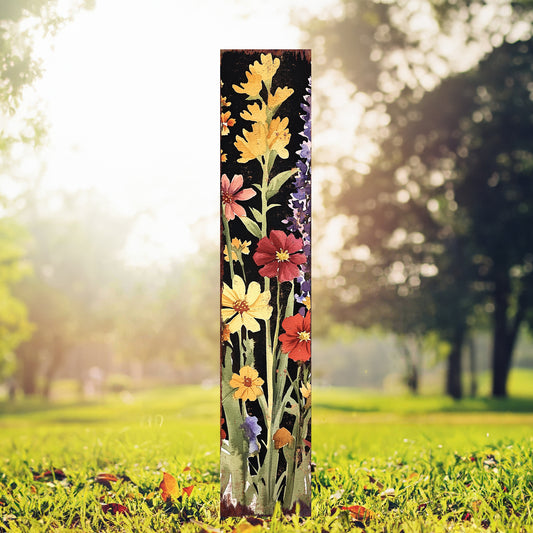 Summer Wildflower Garden Stake – Vibrant Floral Yard Sign for Outdoor Rustic Decor | UV Printed | Multiple Sizes