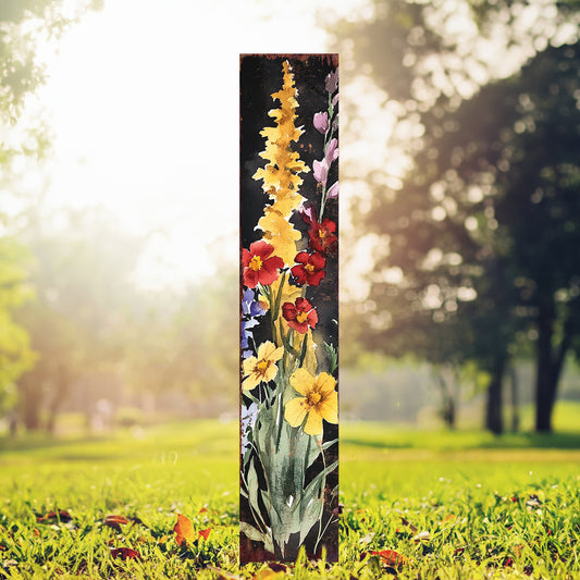 Summer Wildflower Garden Stake – Vibrant Floral Yard Sign for Outdoor Rustic Decor | UV Printed | Multiple Sizes