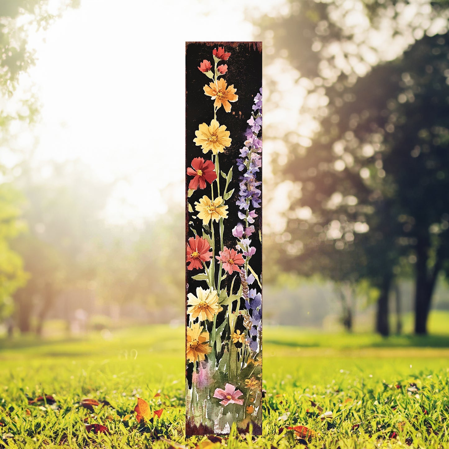 Summer Wildflower Garden Stake – Vibrant Floral Yard Sign for Outdoor Rustic Decor | UV Printed | Multiple Sizes