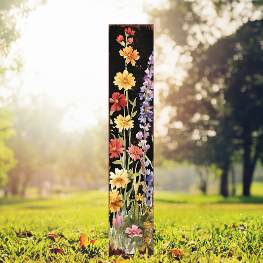 Summer Wildflower Garden Stake – Vibrant Floral Yard Sign for Outdoor Rustic Decor | UV Printed | Multiple Sizes