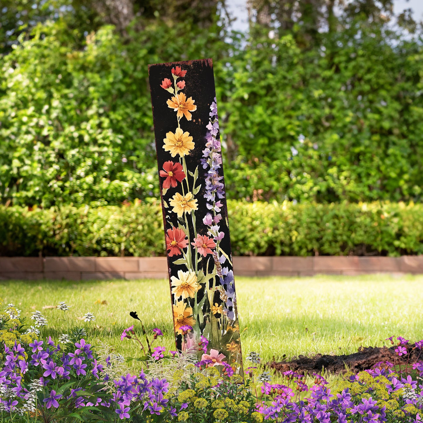 Summer Wildflower Garden Stake – Vibrant Floral Yard Sign for Outdoor Rustic Decor | UV Printed | Multiple Sizes