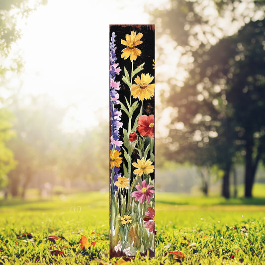 Summer Wildflower Garden Stake – Vibrant Floral Yard Sign for Outdoor Rustic Decor | UV Printed | Multiple Sizes