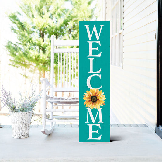 Watercolor Sunflower Welcome Summer Porch Sign | Wooden Front Door Wall Decor | Ideal Summer Porch, Yard, and Outdoor Decoration