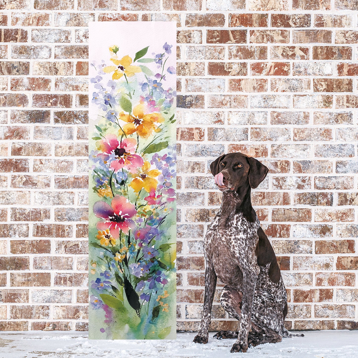 Vertical Summer Wildflowers Porch Sign – UV Floral Print, 36–72in, Rustic Farmhouse Outdoor Decor for Front Door or Patio