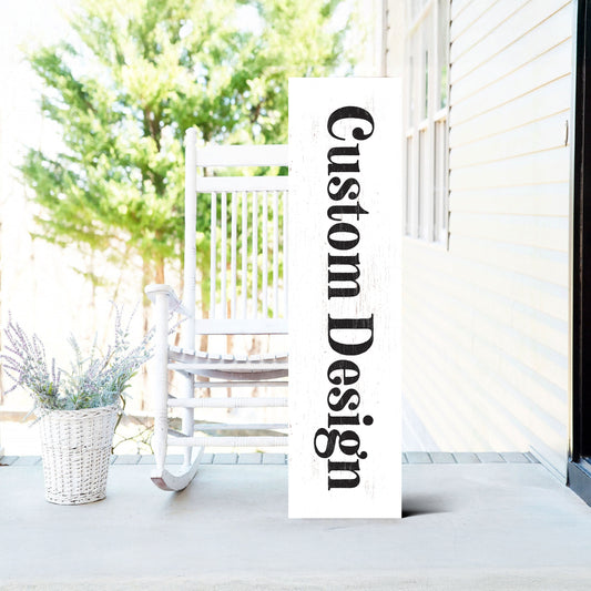 Custom Reversible Porch Sign Vertical Outdoor Entryway Board Personalized Decor