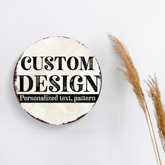 Custom Round Wall Sign – Personalized Farmhouse Decor, Painted UV Print Circle Plaque for Door or Wall, 12–16in