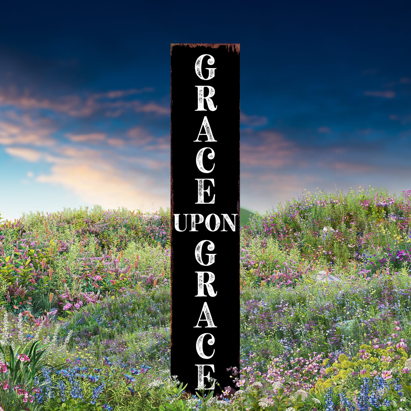 Christian Yard Sign | “Grace Upon Grace” Inspirational Garden Stake | Outdoor Faith-Based Porch, Lawn & Garden Décor