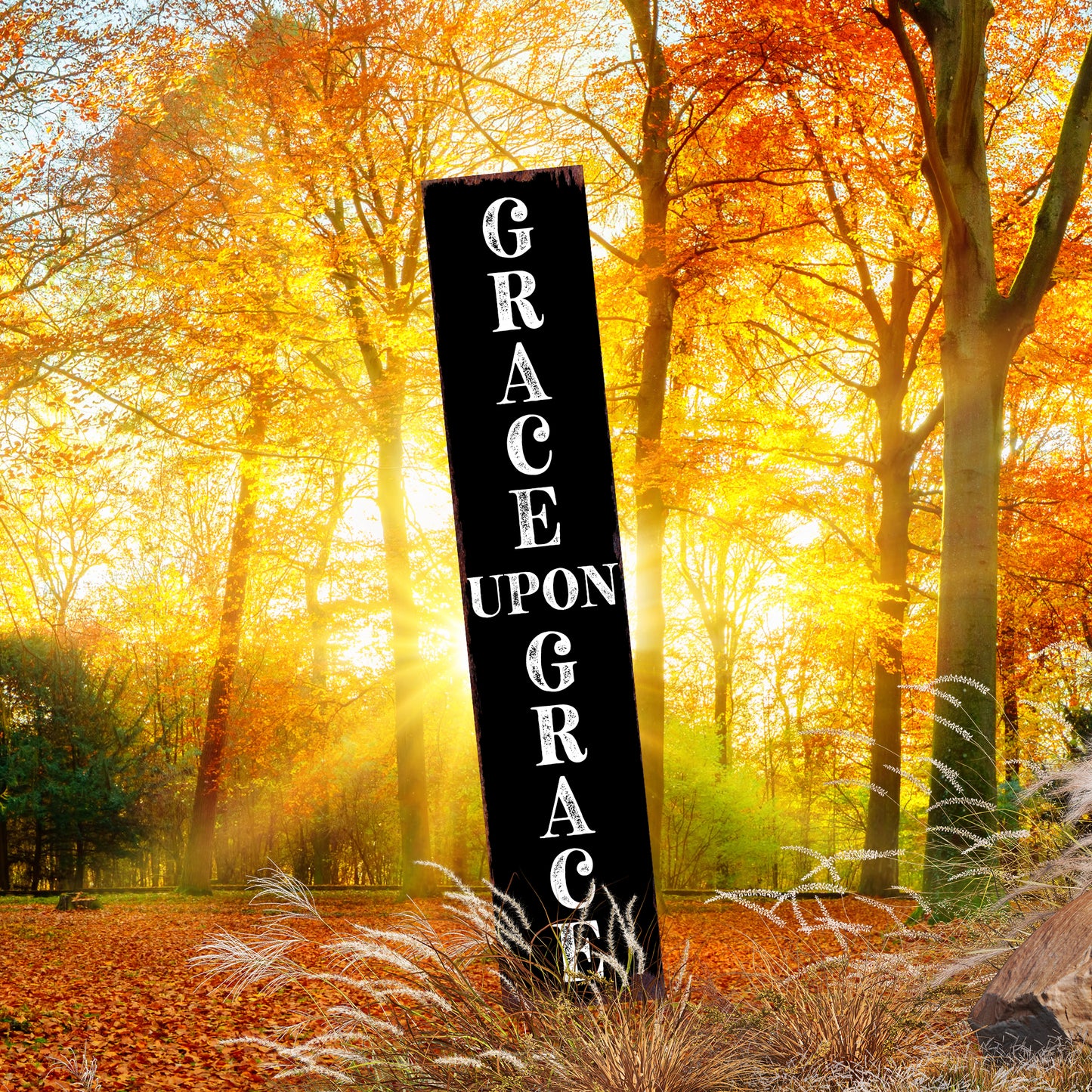 Christian Yard Sign | “Grace Upon Grace” Inspirational Garden Stake | Outdoor Faith-Based Porch, Lawn & Garden Décor