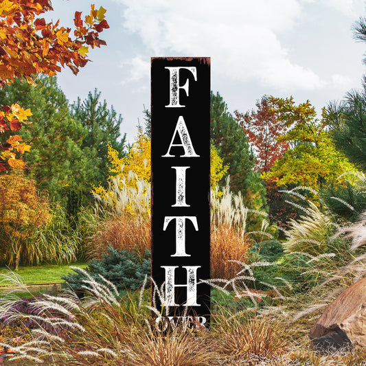 Christian Yard Sign | “Faith Over Fear” Inspirational Garden Stake | Outdoor Religious Porch, Lawn & Garden Décor